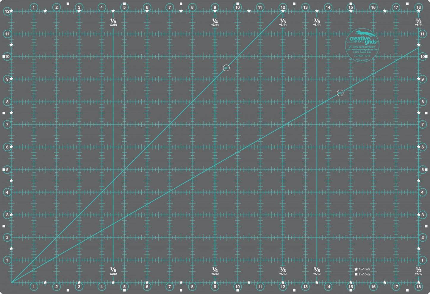 Creative Grids Self-Healing Double Sided Rotary Cutting Mat 12in x 18in