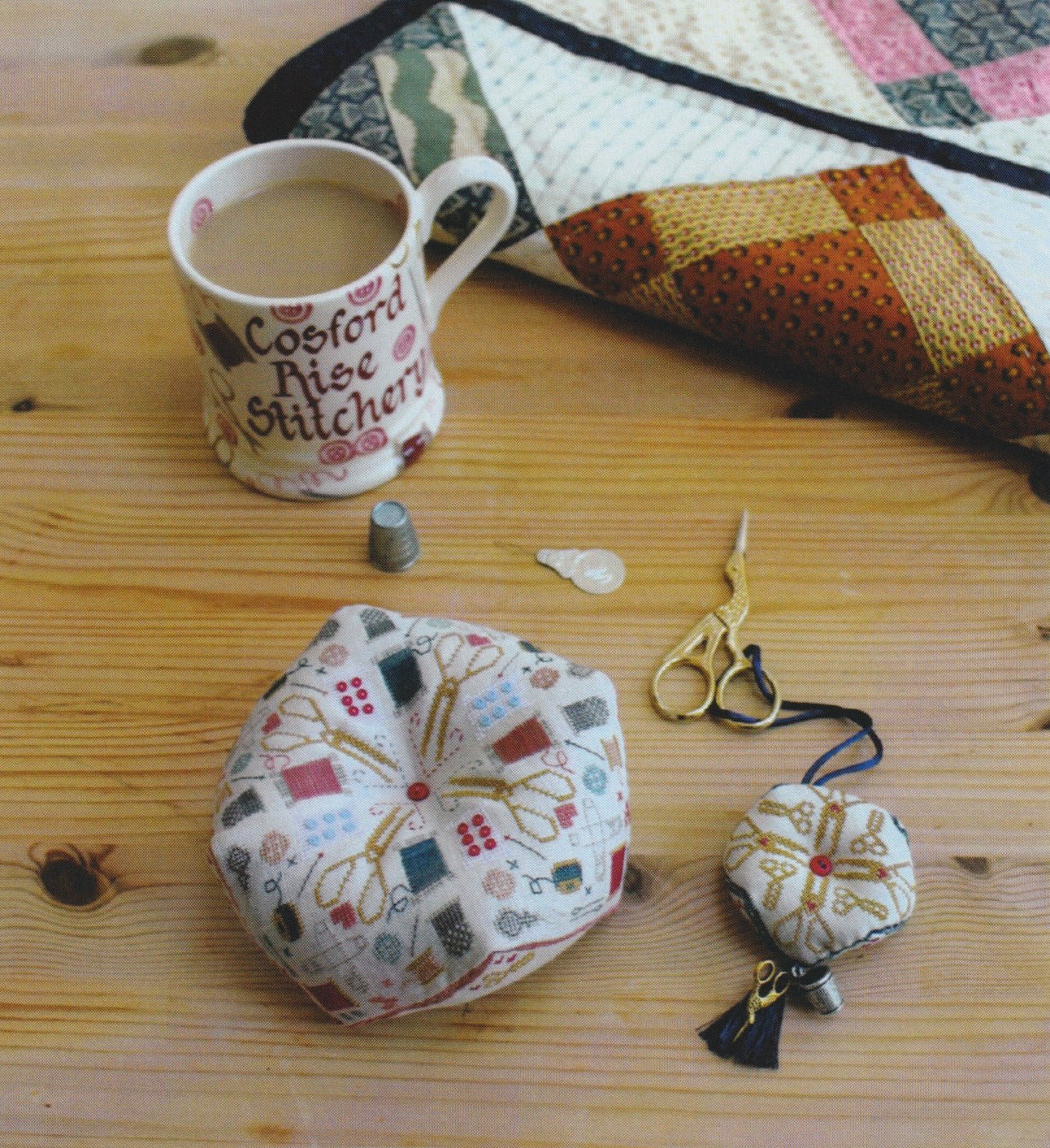 Love to Stitch Biscornu and Scissor Fob