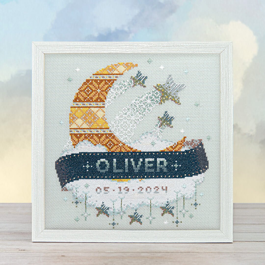 Modern Baby Sampler | Moon + Stars