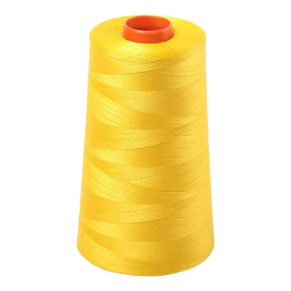 Aurifil 50wt cotton thread cone in Canary 2120
