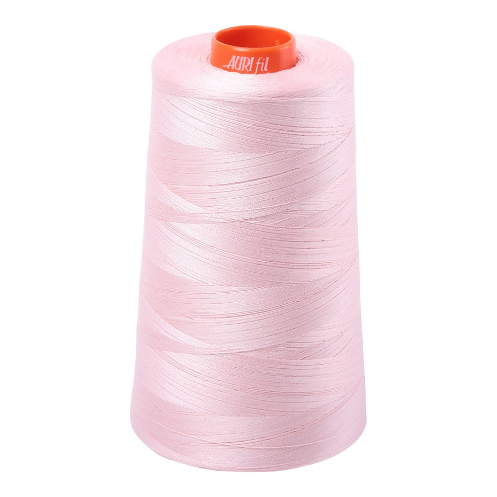 Aurifil 50wt cotton thread cone in Pale Pink 2410