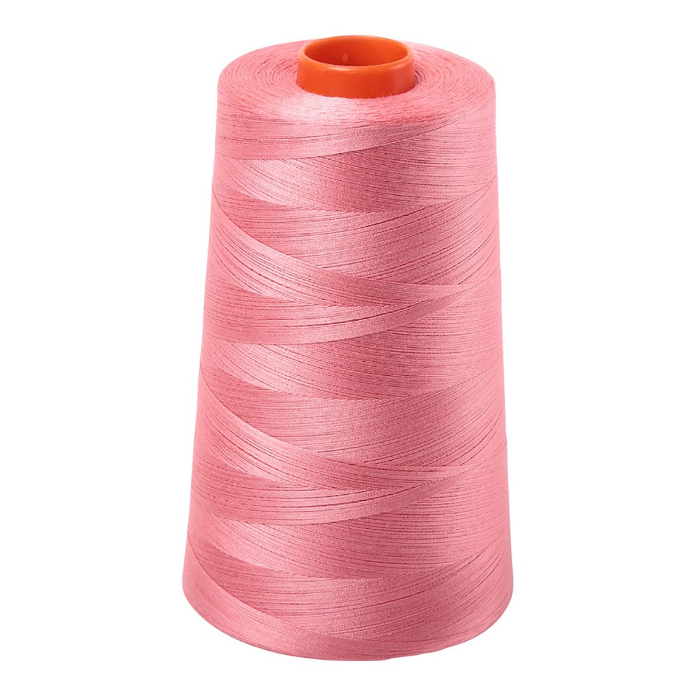 Aurifil 50wt cotton thread cone in Peachy Pink 2435
