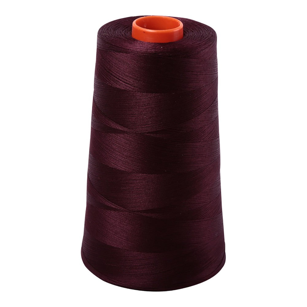 Aurifil 50wt cotton thread cone in Very Dark Brown 2465