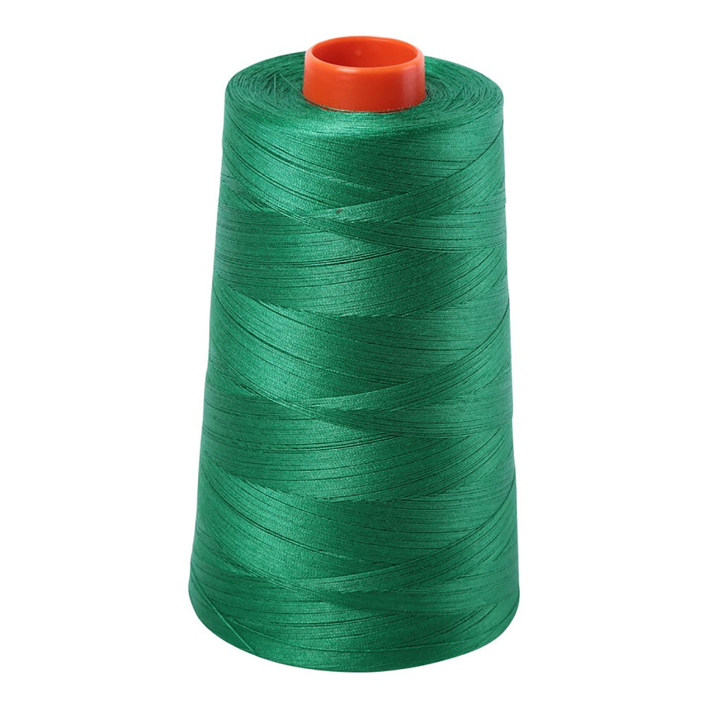 Aurifil 50wt cotton thread cone in Green 2870