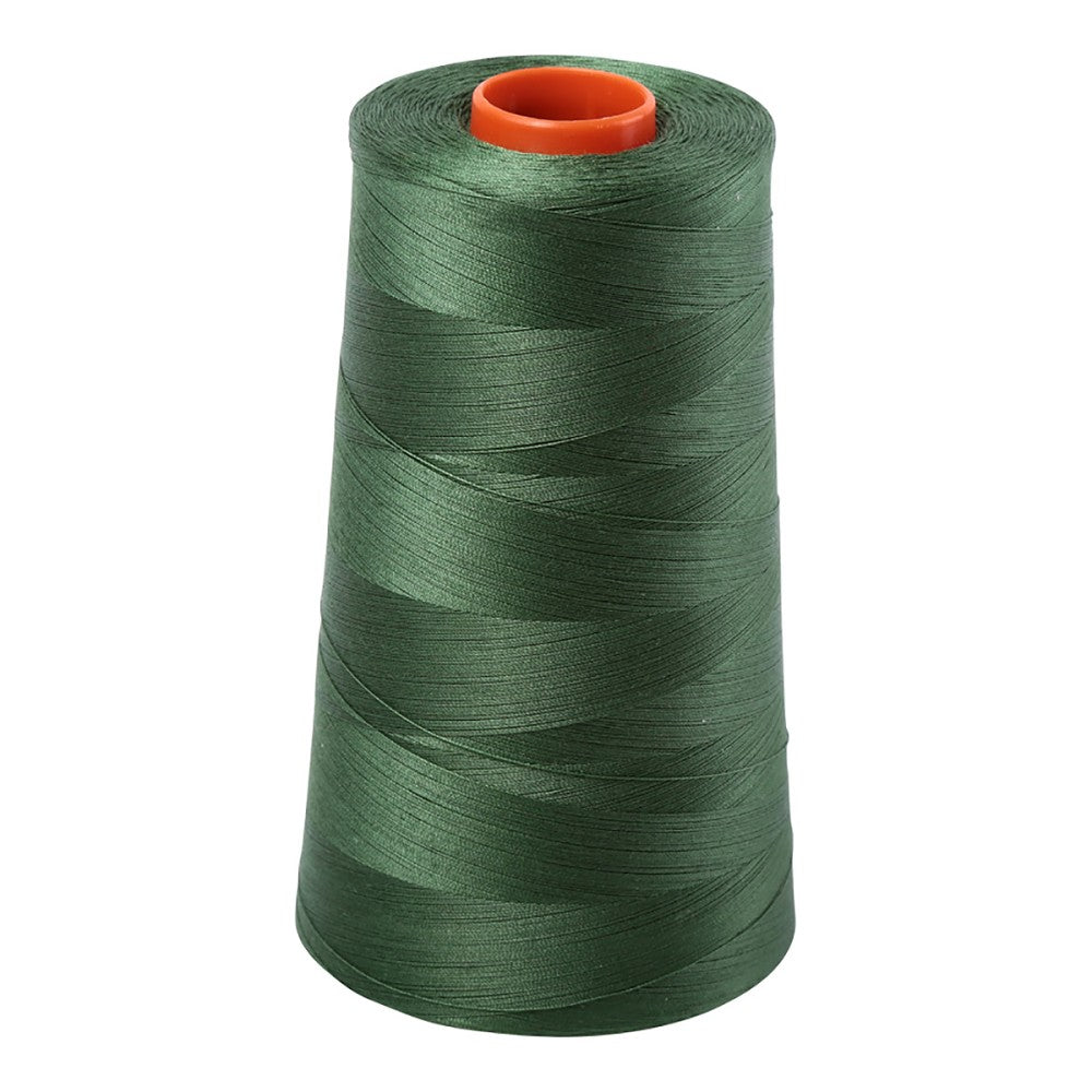 Aurifil 50wt cotton thread cone in Very Dark Grass Green 2890
