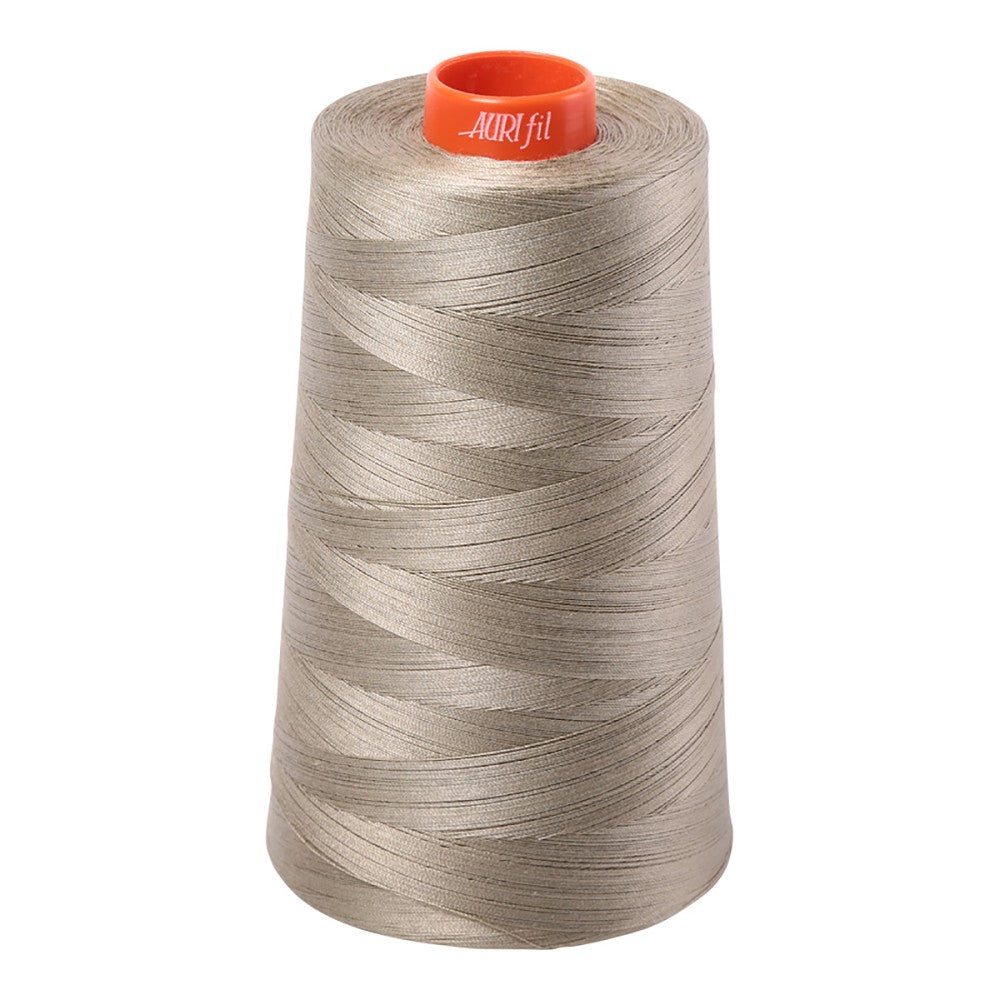 Aurifil 50wt cotton thread cone in Light Khaki Green 2900