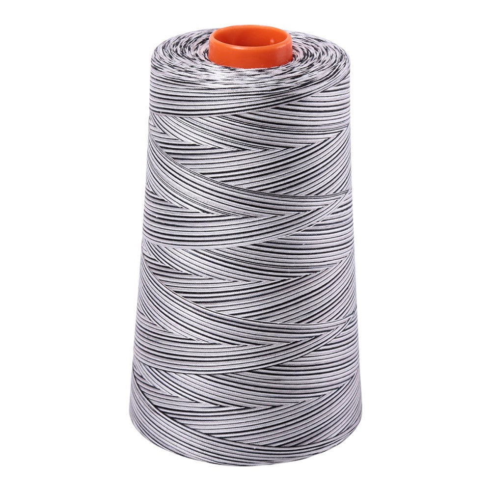 Aurifil 50wt cotton thread cone in Variegated Licorice Twist 4652