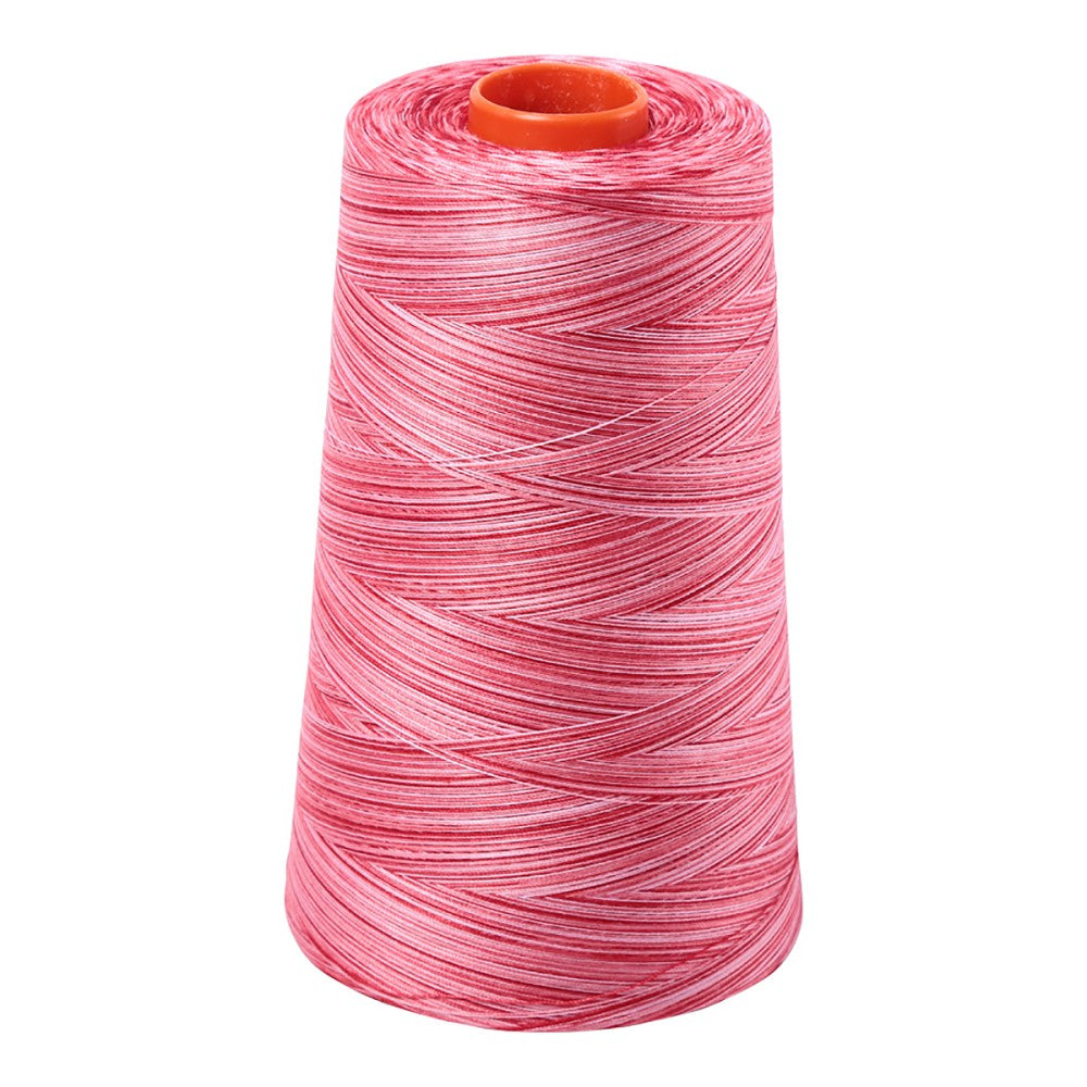 Aurifil 50wt cotton thread cone in Variegated Strawberry Parfait 4668