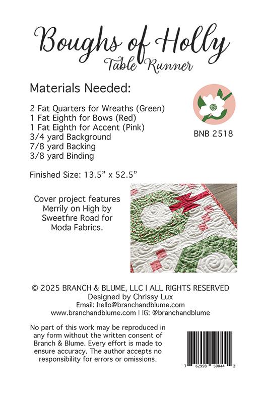 Boughs of Holly Table Runner