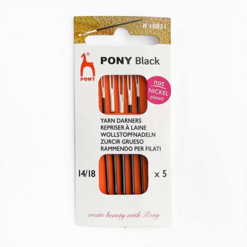 Pony Black Yarn Darners Sewing needles with white eye