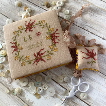 Vintage Garden Needle Book & Scissor Fob