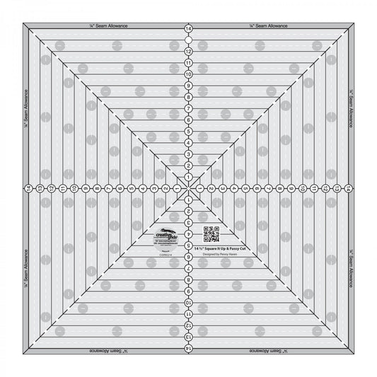 Creative Grids 14-1/2in Square It Up or Fussy Cut Square Quilt Ruler