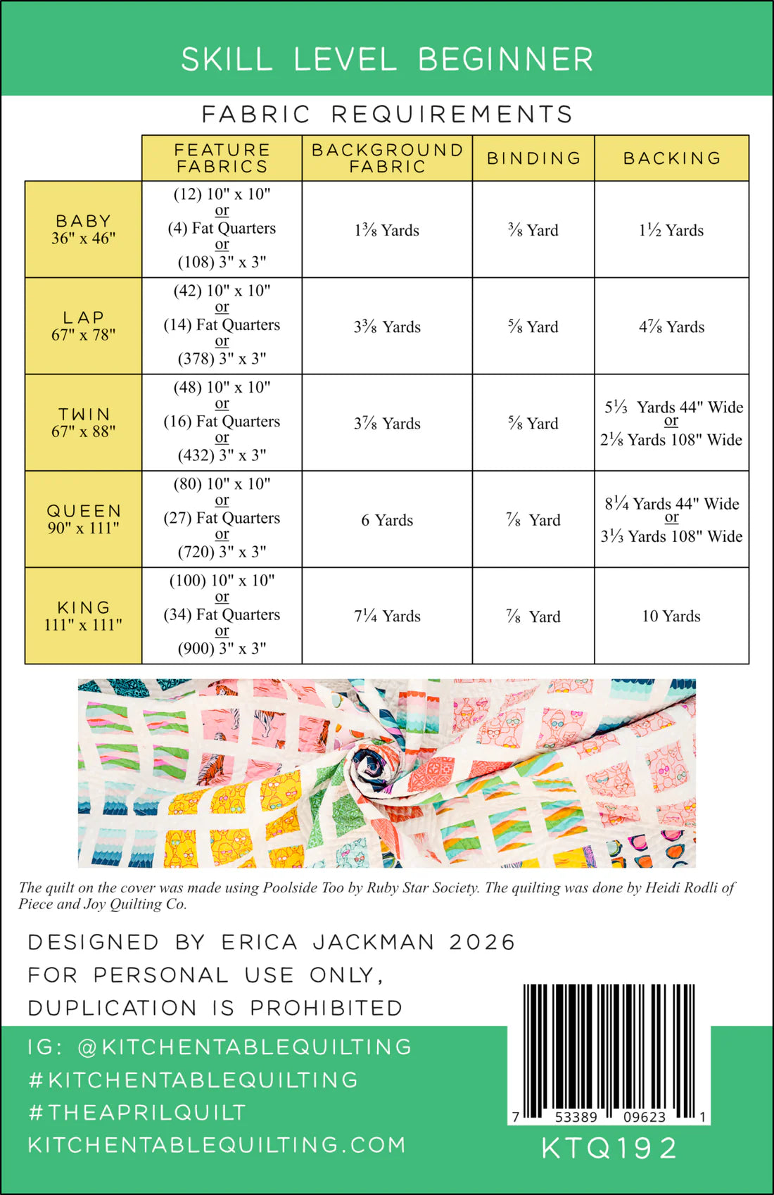 The April Quilt Pattern
