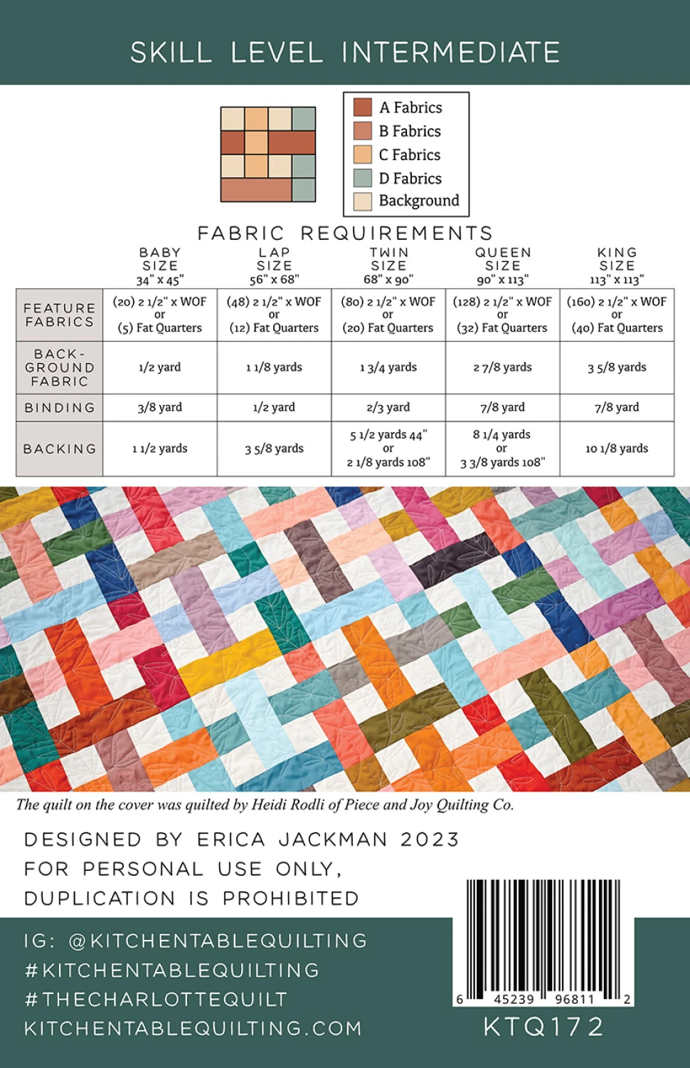 The Charlotte Quilt Pattern