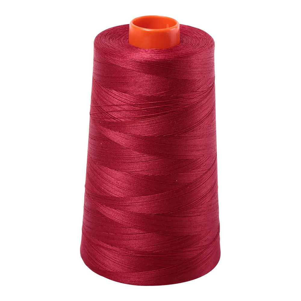 Aurifil 50wt cotton thread cone in Burgundy 1103