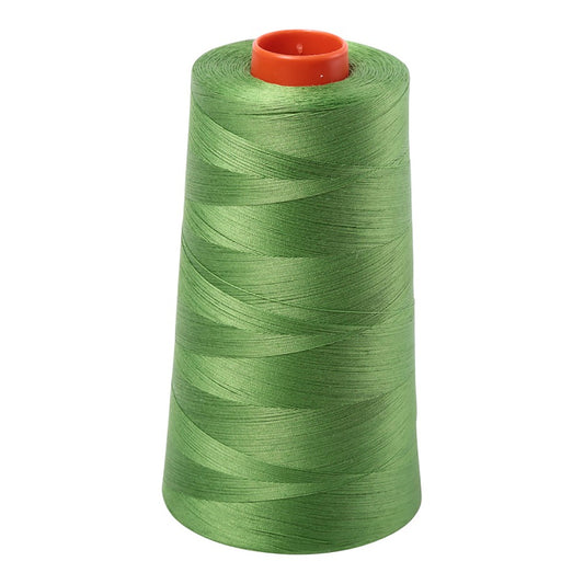 Aurifil 50wt cotton thread cone in Grass Green 1114