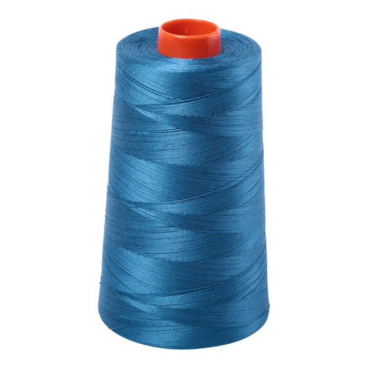 Aurifil 50wt cotton thread cone in Medium Teal 1125