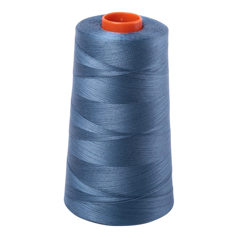 Aurifil 50wt cotton thread cone in Blue Grey 1126
