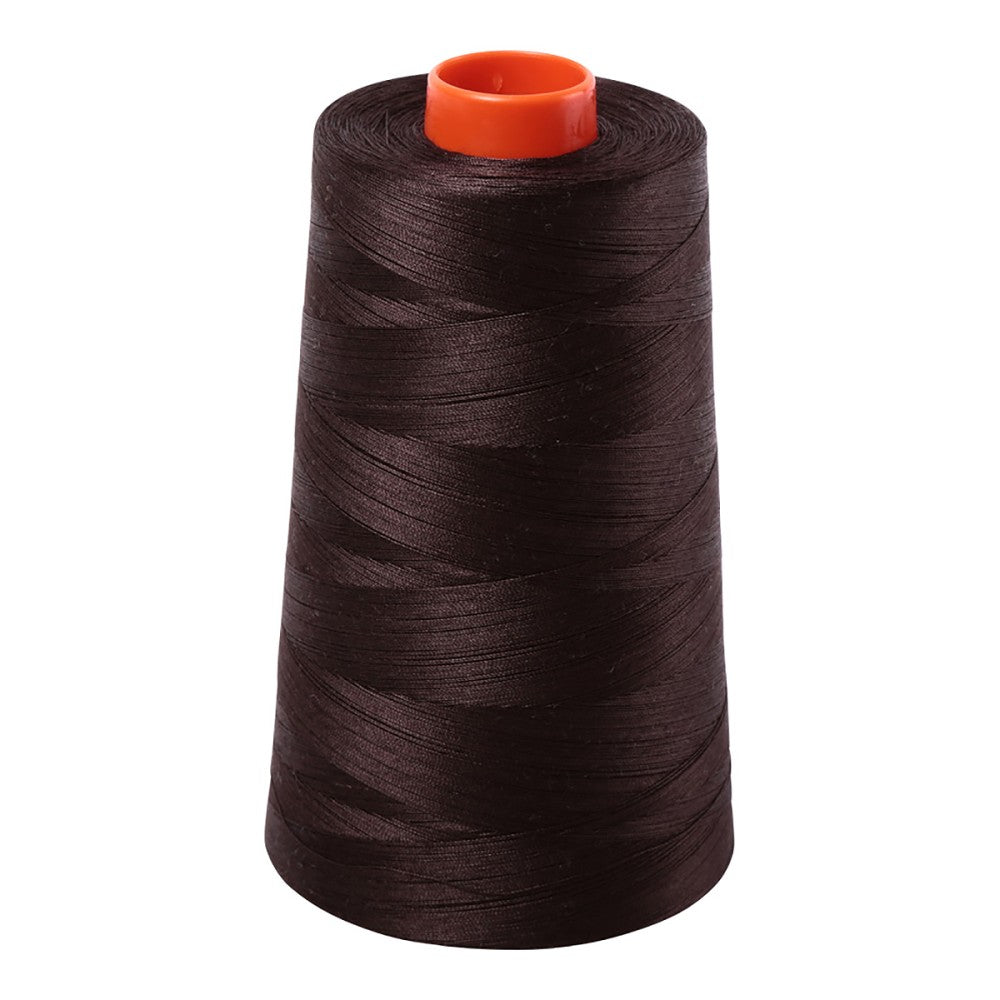 Aurifil 50wt cotton thread cone in Very Dark Bark 1130