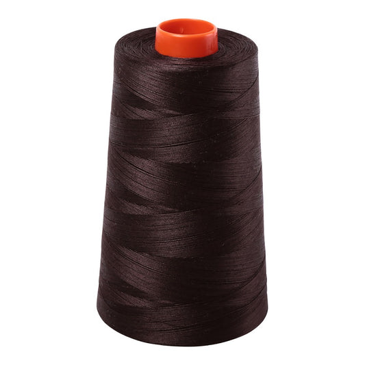 Aurifil 50wt cotton thread cone in Very Dark Bark 1130