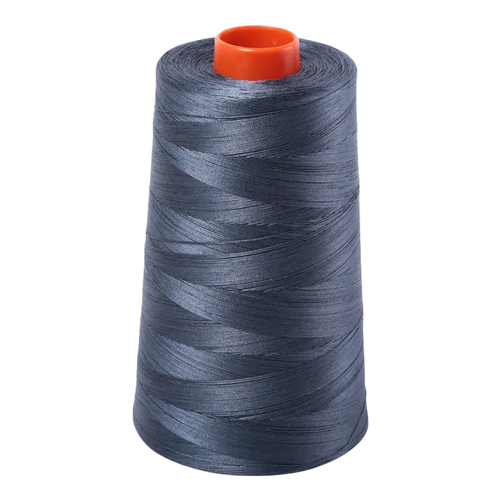 Aurifil 50wt cotton thread cone in Medium Grey 1158