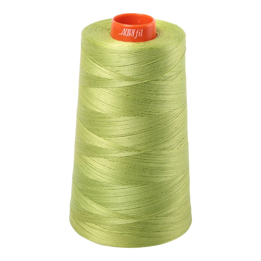 Aurifil 50wt cotton thread cone in Spring Green 1231