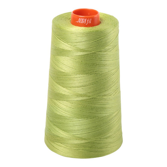 Aurifil 50wt cotton thread cone in Spring Green 1231
