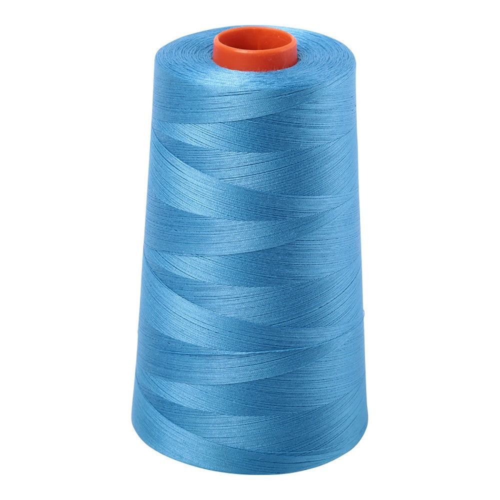Aurifil 50wt cotton thread cone in Bright Teal 1320