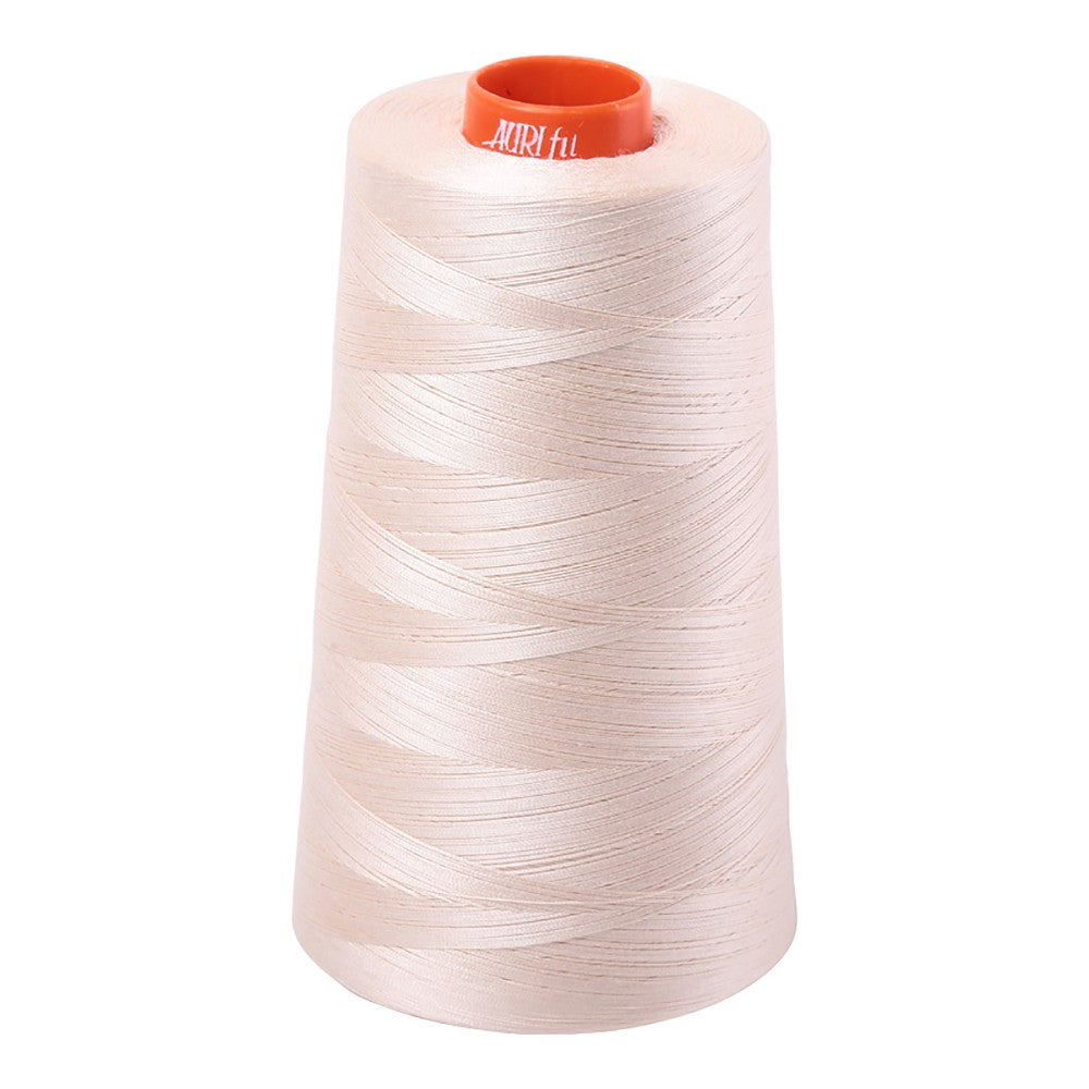 Aurifil 50wt cotton thread cone in Light Sand 2000