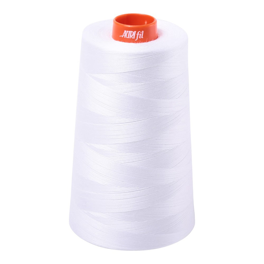 Aurifil 50wt cotton thread cone in White 2024