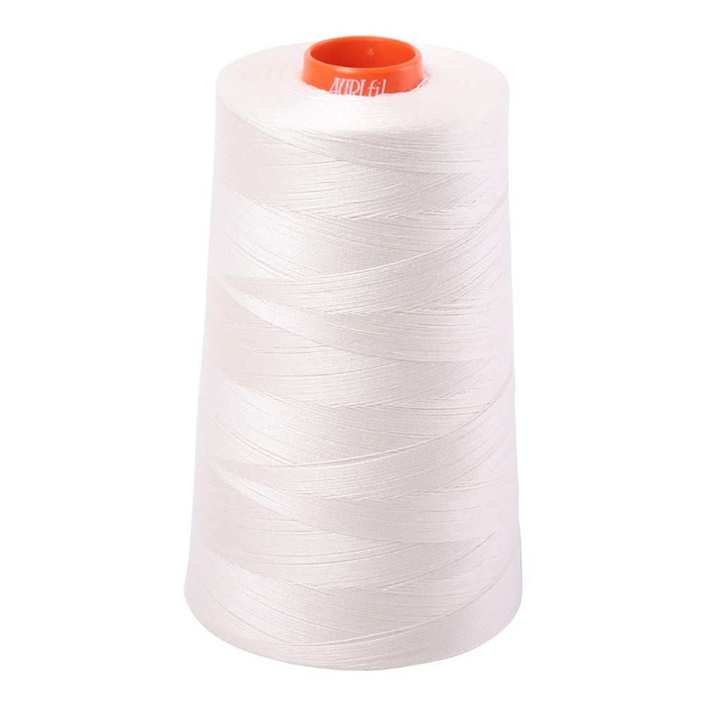 Aurifil 50wt cotton thread cone in Chalk 2026