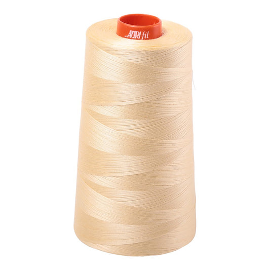 Aurifil 50wt cotton thread cone in Champagne 2105