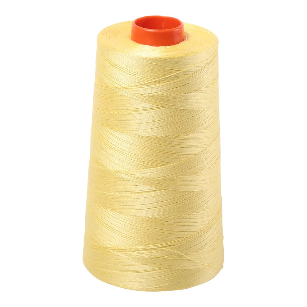 Aurifil 50wt cotton thread cone in Lemon 2115