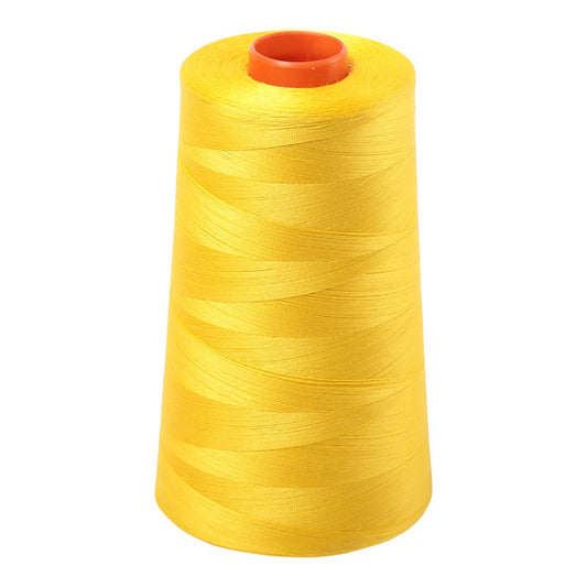 Aurifil 50wt cotton thread cone in Canary 2120