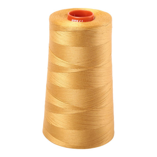 Aurifil 50wt cotton thread cone in Tarnished Gold 2132