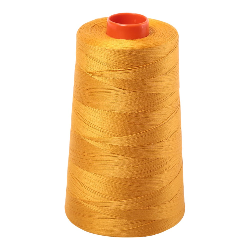 Aurifil 50wt cotton thread cone in Orange Mustard 2140