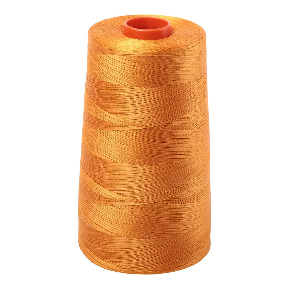 Aurifil 50wt cotton thread cone in Yellow Orange 2145