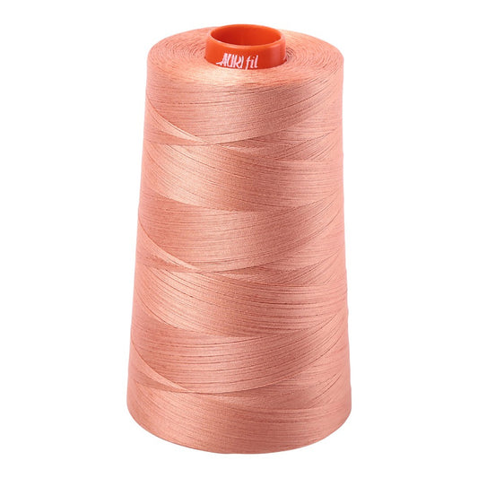 Aurifil 50wt cotton thread cone in Peach 2215