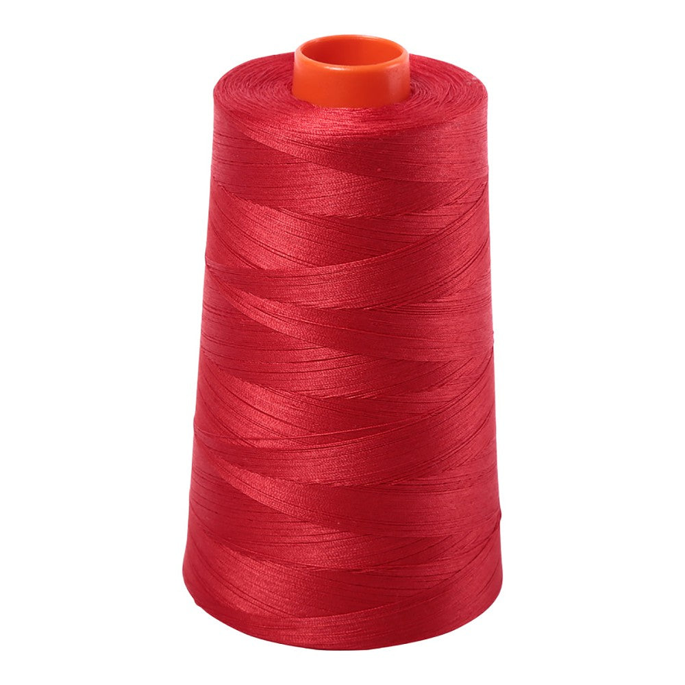 Aurifil 50wt cotton thread cone in Lobster Red 2265