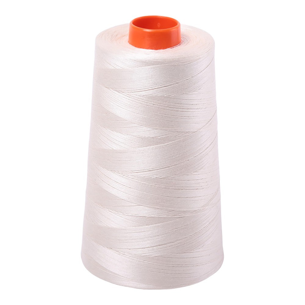 Aurifil 50wt cotton thread cone in Silver White 2309
