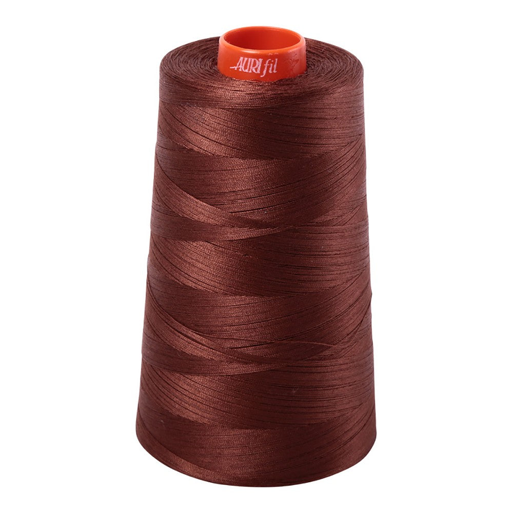 Aurifil 50wt cotton thread cone in Chocolate 2360