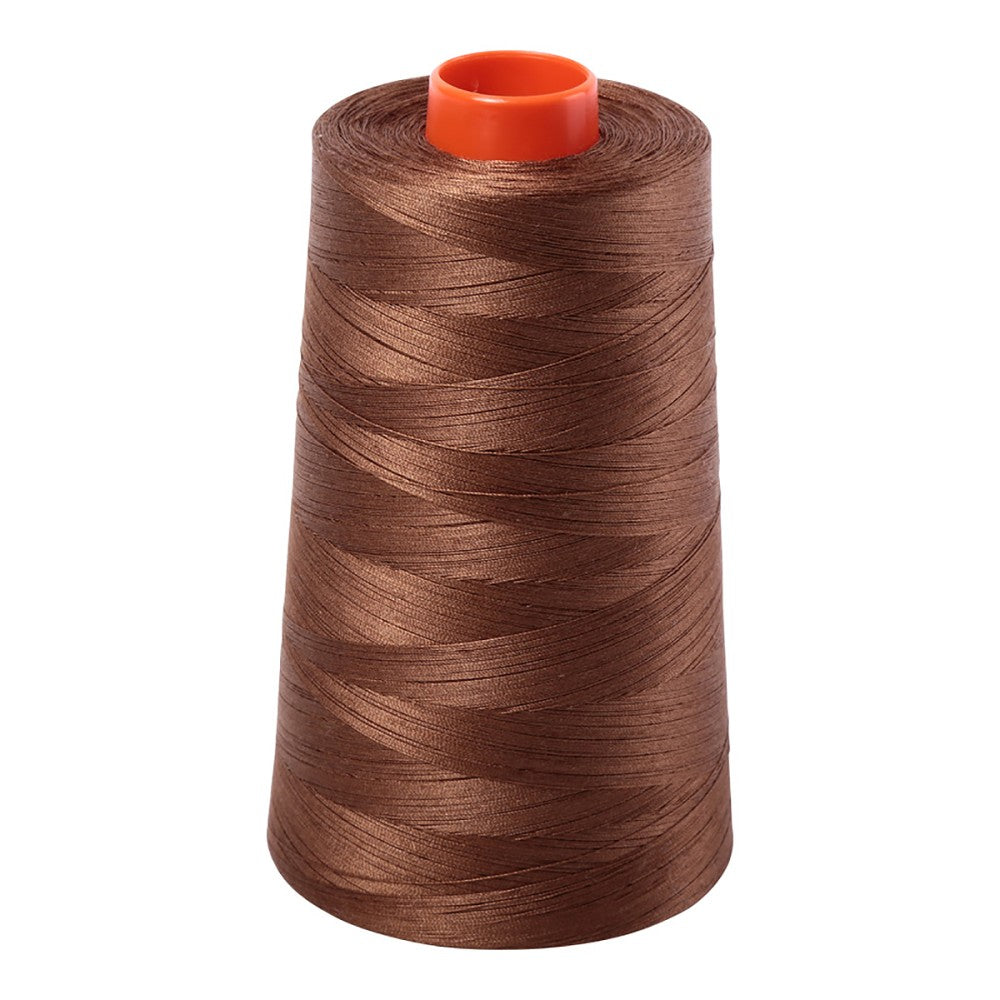 Aurifil 50wt cotton thread cone in Dark Antique Gold 2372