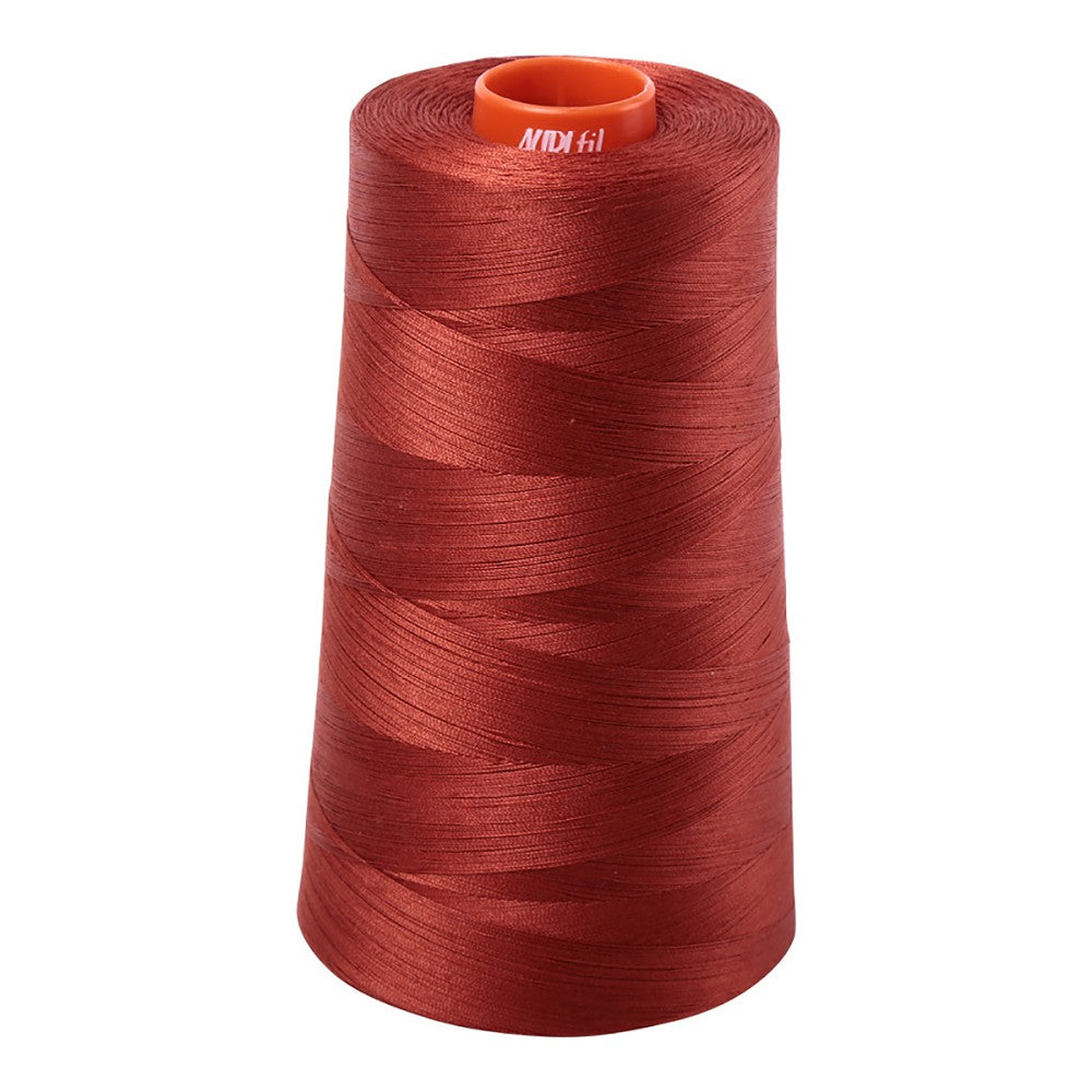 Aurifil 50wt cotton thread cone in Terracotta 2385