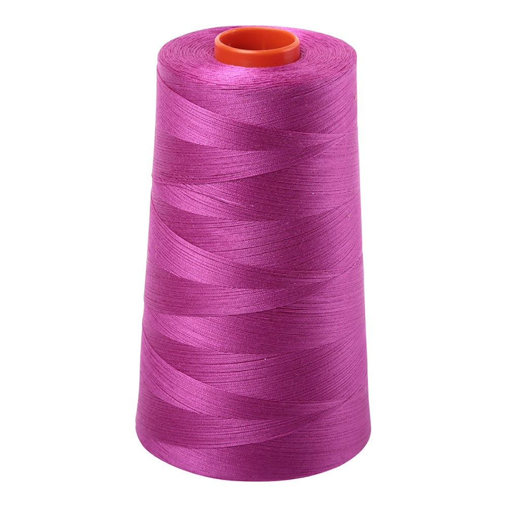 Aurifil 50wt cotton thread cone in Magenta 2535