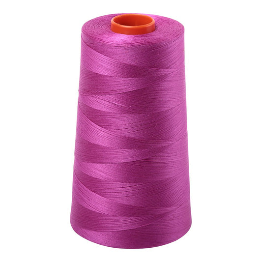 Aurifil 50wt cotton thread cone in Magenta 2535