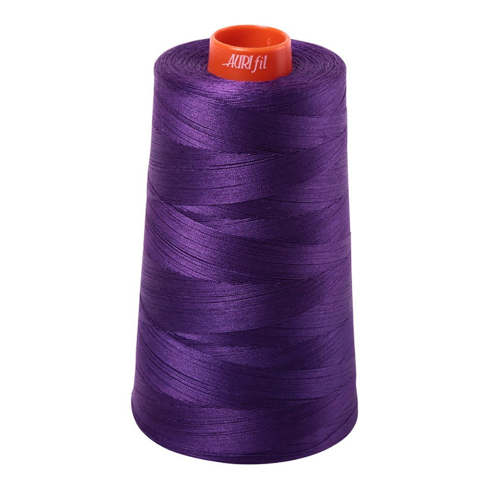 Aurifil 50wt cotton thread cone in Dark Violet 2582