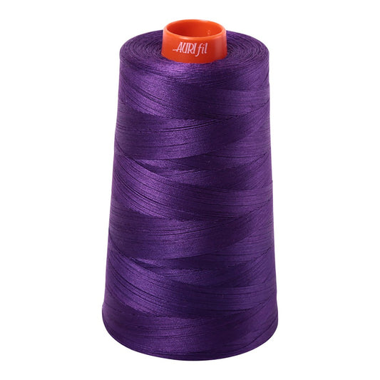 Aurifil 50wt cotton thread cone in Dark Violet 2582