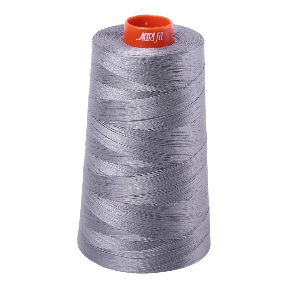 Aurifil 50wt cotton thread cone in Grey 2605