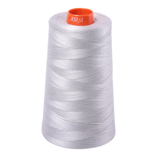 Aurifil 50wt cotton thread cone in Aluminium 2615