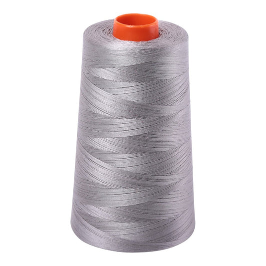 Aurifil 50wt cotton thread cone in Stainless Steel 2620